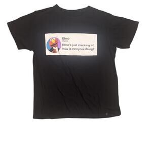 S Sesame Street T-Shirt – Black Elmo Viral Tweet Meme Graphic